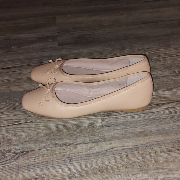 Deltan Quinn  Nude color Leather Ballet Flats Sz 10 NWOT - Picture 3 of 8